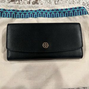Tory Burch Leather Continental Saffiano Envelope Wallet